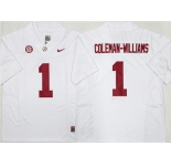 Men's Alabama Crimson Tide #1 Ryan Alexander Coleman-Williams Jr White 2026 F.U.S.E Stitched Football Jersey