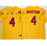 Men's Arizona State Sun Devils #4 Cam Skattebo Gold 2025 F.U.S.E. Vapor Limited Stitched Jersey