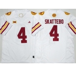 Men's Arizona State Sun Devils #4 Cam Skattebo White 2025 F.U.S.E. Vapor Limited Stitched Jersey