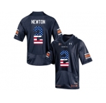 2016 US Flag Fashion Men's Under Armour Cam Newton #2 Auburn Tigers College Football Jersey - Navy Blue