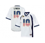 2016 US Flag Fashion Men's California Golden Bears Marshawn Lynch #10 College Football Jersey - White