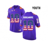 2016 US Flag Fashion Youth Clemson Tigers Ben Boulware #10 College Football Limited Jersey - Purple