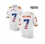 2016 US Flag Fashion Youth Clemson Tigers Mike Williams #7 College Football Limited Jersey - White