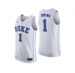 Men's Kyrie Irving 1 Duke Blue Devils Hyper Elite Authentic Performance Basketball Jersey - White