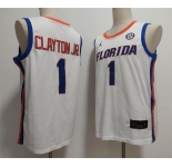 Men's Florida Gators #1 Walter Clayton Jr. White Stitched Basketball Jersey