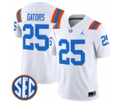 Men's Florida Gators #25 Gators White ‘1960s Throwback’ F.U.S.E. Vapor Limited Stitched Jersey
