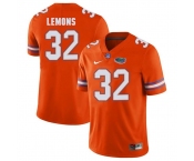 Men's Florida Gators #32 Adarius Lemons Football Orange Player Performance Jersey
