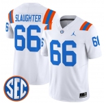 Men's Florida Gators #66 Jake Slaughter White ‘1960s Throwback’ F.U.S.E. Vapor Limited Stitched Jersey