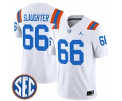 Men's Florida Gators #66 Jake Slaughter White ‘1960s Throwback’ F.U.S.E. Vapor Limited Stitched Jersey