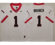 Georgia Bulldogs #1 Zachariah Branch White 2025 F.U.S.E. Stitched Jersey