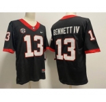 Mens Georgia Bulldogs #13 Stetson Bennett IV 2022 Black alternate College Football Game Jersey