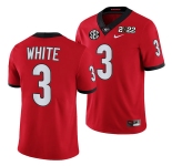 Men’s Georgia Bulldogs #3 Zamir White 2022 Patch Red College Football Stitched Jersey