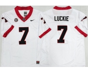 Men's Georgia Bulldogs #7 Lawson Luckie White 2025 F.U.S.E. Stitched Jersey