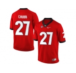 Men's Georgia Bulldogs Nick Chubb #27 College Football Limited Jerseys - Red