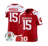 Men's Indiana Hoosiers #15 Fernando Mendoza 2025 F.U.S.E. Rose Bowl Red White Stitched Jersey