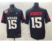 Men's Indiana Hoosiers #15 Fernando Mendoza Black F.U.S.E. 2025 National Champions Patch Stitched Football Jersey
