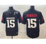 Men's Indiana Hoosiers #15 Fernando Mendoza Black F.U.S.E. 2026 Patch Stitched Basketball Jersey