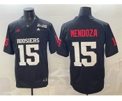Men's Indiana Hoosiers #15 Fernando Mendoza Black F.U.S.E. 2026 Patch Stitched Basketball Jersey
