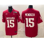 Men's Indiana Hoosiers #15 Fernando Mendoza Red F.U.S.E. 2026 Patch Stitched Basketball Jersey