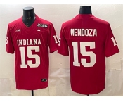 Men's Indiana Hoosiers #15 Fernando Mendoza Red F.U.S.E. 2026 Patch Stitched Basketball Jersey