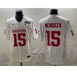 Men's Indiana Hoosiers #15 Fernando Mendoza White F.U.S.E. 2026 Patch Stitched Football Jersey