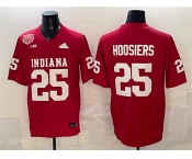 Men's Indiana Hoosiers #25 Hoosiers Red F.U.S.E. 2025 National Champions Patch Stitched Football Jersey