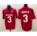 Men's Indiana Hoosiers #3 Omar Cooper Jr. Red F.U.S.E. 2026 Patch Stitched Football Jersey