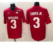 Men's Indiana Hoosiers #3 Omar Cooper Jr. Red F.U.S.E. 2026 Patch Stitched Football Jersey