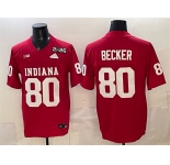Men's Indiana Hoosiers #80 Charlie Becker Red F.U.S.E. 2026 Patch Stitched Football Jersey