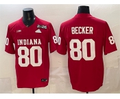 Men's Indiana Hoosiers #80 Charlie Becker Red F.U.S.E. 2026 Patch Stitched Football Jersey