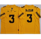 Men's Iowa Hawkeyes #3 Cooper DeJean Yellow F.U.S.E. Stitched Jersey