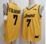 Men's Iowa Hawkeyes #7 Alvaro Folgueiras Yellow Stitched Jersey
