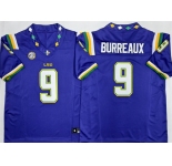 Men's LSU Tigers #9 Joe Burreaux Purple 2026 F.U.S.E. Stitched Jersey