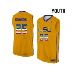 2016 US Flag Fashion Youth LSU Tigers Ben Simmons #25 College Basketball Elite Jersey - Gold