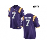 Youth LSU Tigers Tryann Mathieu #7 College Football Limited Jersey - Purple