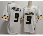 Men's Missouri Tigers #9 Beau Pribula F.U.S.E. White Rose Bowl Patch Stitched Jersey