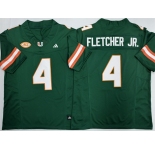 Men's Miami Hurricanes #4 Mark Fletcher Jr. Green F.U.S.E. 2026 Stitched Football Jersey