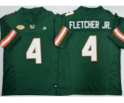 Men's Miami Hurricanes #4 Mark Fletcher Jr. Green F.U.S.E. 2026 Stitched Football Jersey
