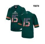 2016 US Flag Fashion Youth Miami Hurricanes Ed Reed #15 College Football Jersey - Green