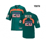 2016 US Flag Fashion Youth Miami Hurricanes Ed Reed #20 College Football Jersey - Green