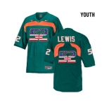 2016 US Flag Fashion Youth Miami Hurricanes Ray Lewis #52 College Football Jersey - Green