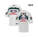 2016 US Flag Fashion Youth Miami Hurricanes Ray Lewis #52 College Football Jersey - White