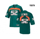 Youth Miami Hurricanes Ray Lewis #52 College Football Jersey - Green