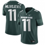 Men's Michigan State Spartans #11 Alessio Milivojevic 2025 Green Football Game Jersey