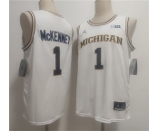 Men's Michigan Wolverines #1 Trey McKenney White 2026 Vapor Limited Stitched Jersey