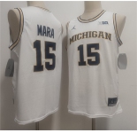 Men's Michigan Wolverines #15 Aday Mara White 2026 Vapor Limited Stitched Football Jersey