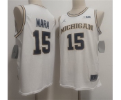 Men's Michigan Wolverines #15 Aday Mara White 2026 Vapor Limited Stitched Football Jersey