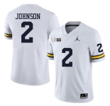 Men's Michigan Wolverines #2 Will Johnson White Stitched Jersey