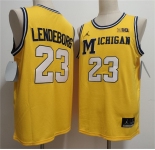 Men's Michigan Wolverines #23 Yaxel Lendeborg Yellow 2026 Vapor Limited Stitched Jersey