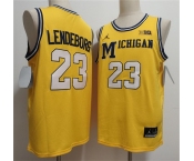 Men's Michigan Wolverines #23 Yaxel Lendeborg Yellow 2026 Vapor Limited Stitched Jersey